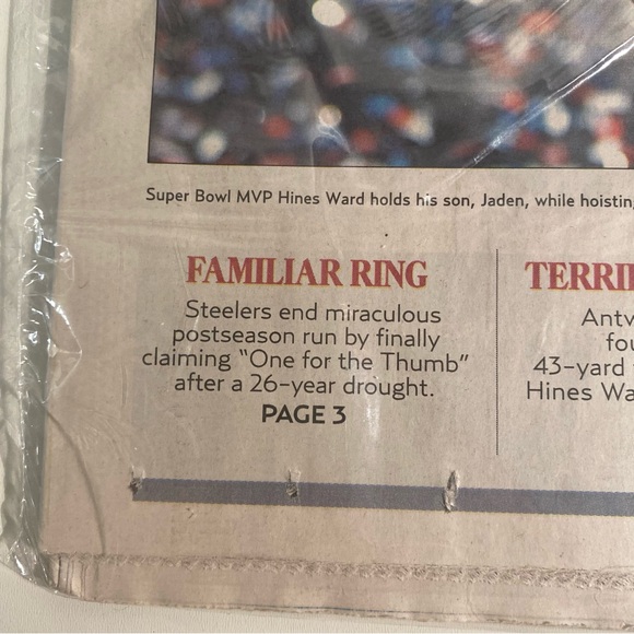 2006 Pittsburgh Tribune-Review Pittsburgh Steelers SuperBowl XL Sealed Newspaper - Picture 5 of 8